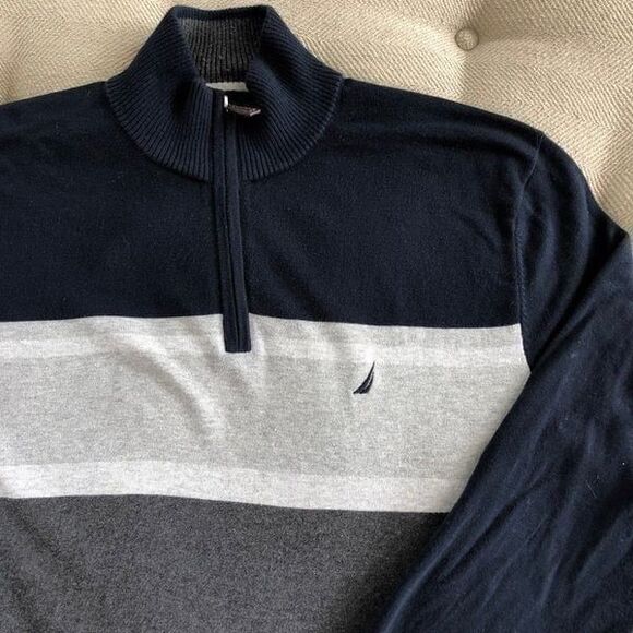 Nautica 1/4 Zip Lightweight Sweater XL - Picture 5 of 5
